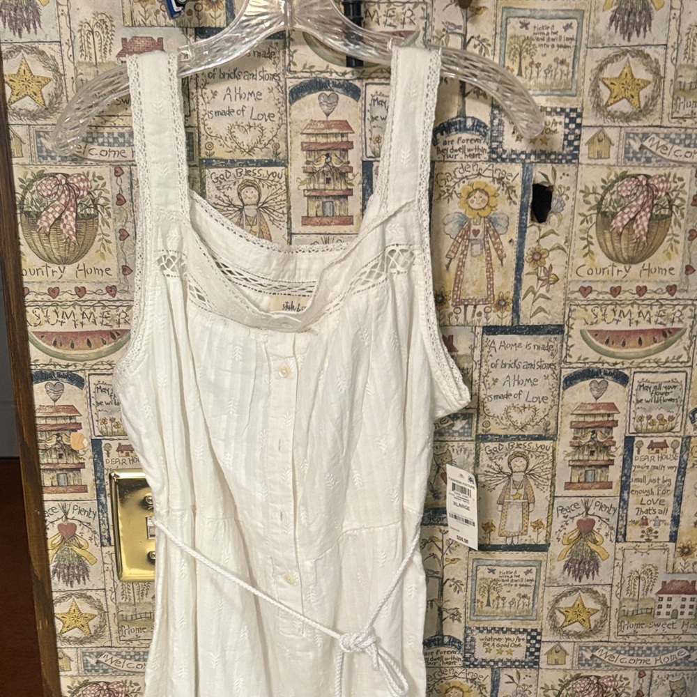 Style & Co. White Lace Trim Top